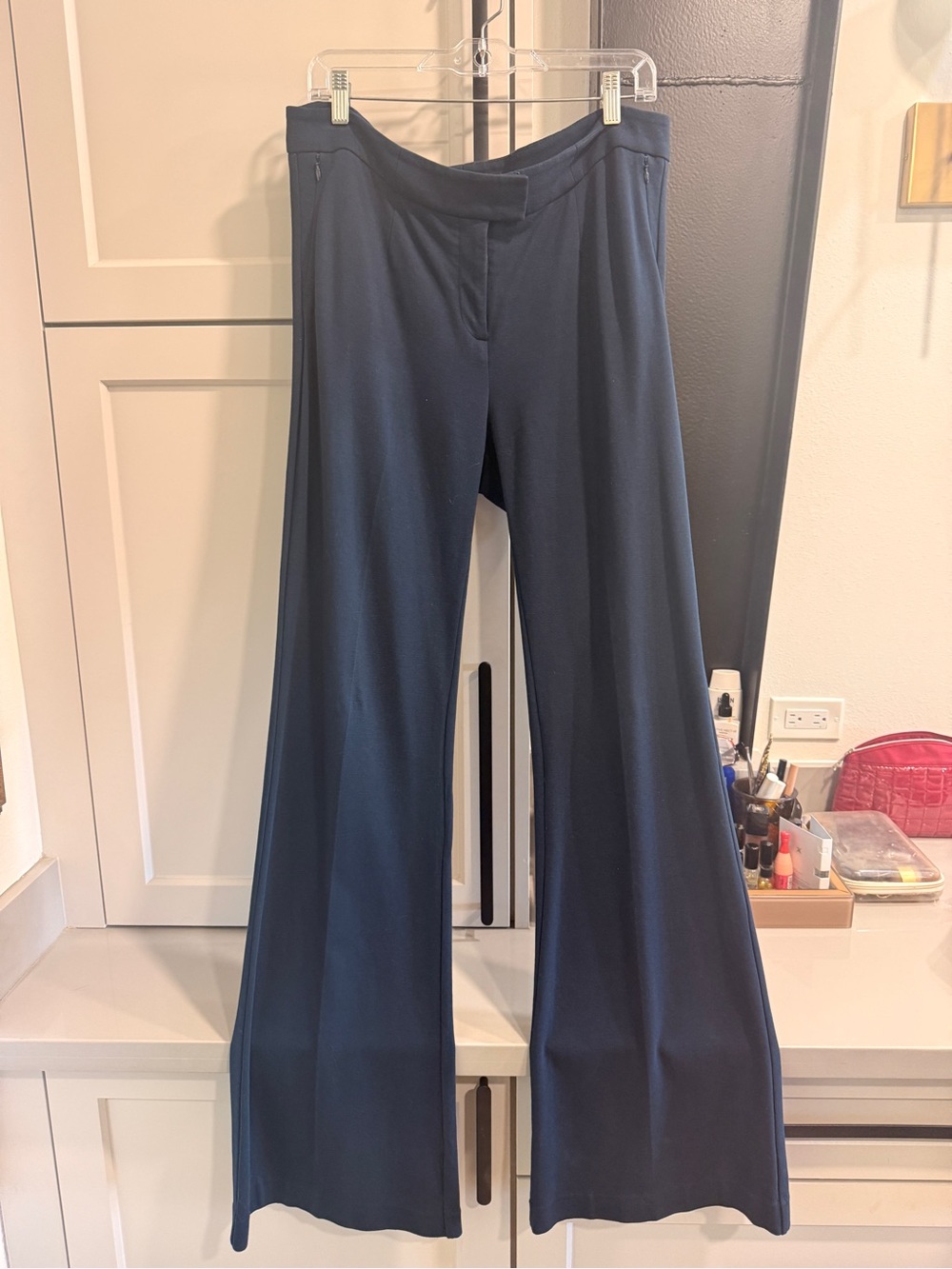 Worth Wide-Leg Navy Trousers